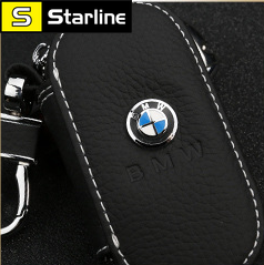 Шкіряна ключниця, автоключниця, ключниця чорна в подарунковій коробці з логотипом BMW