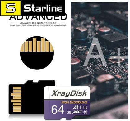 Високошвидкісна Карта пам'яті XrayDisk MicroSD 64 GB U1 A1 V30 C10 + SD Adapter для 4K Ultra HD