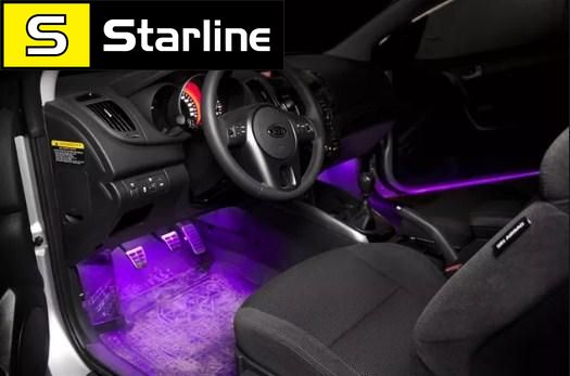 Светодиодная LED подсветка в салон автомобиля на пульте управления 12 диодов (8 цветов) мерцает в такт музыки!