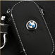 Кожаная ключница, автоключница, ключница черная в подарочной коробке с логотипом BMW
