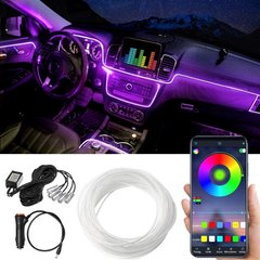 RGB разноцветный Неон в авто • Холодный неон • Неоновая подсветка • Гибкий неон • Неон • Длинна 4 метра