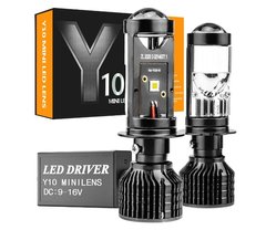 Led Лампи Світлодіодні Y10 H4 mini led lens Y6D Bi-Led H4 — 15000 Lm — 6000 K міні лінзи H4 ксенон 70 Ватт