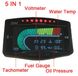 Цифровий Тахометр 5 в 1 датчик температури води, вольтметр, тиск оливи, рівень палива, 9 В- 36 вольтів