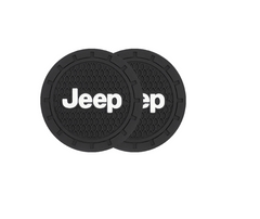 Нескользящий силиконовый коврик в подстаканник с логотипом JEEP комплект 2 штуки