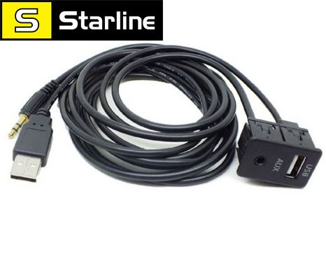 Автомобильный удлинитель USB-AUX адаптер порт панель 3,5 мм AUX USB удлинительный кабель адаптер переходник