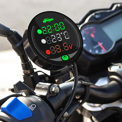 4 в1 Цифровые электронные часы для мотоцикла 9 В-24 В цифровые часы + термометр + вольтметр + USB розетка