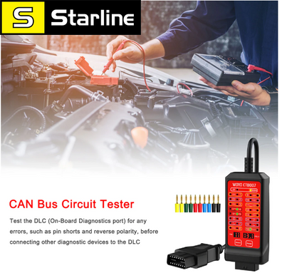 Діагностичний тестер OBD2 розйома для діагностики автомобіля12V 24V CAN тестер 16 Pin