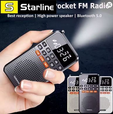 Портативне FM-радіо Rolton T1 кишеньковий Bluetooth 5.0 динамік, TF-карта для відтворення музики.