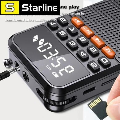 Портативне FM-радіо Rolton T1 кишеньковий Bluetooth 5.0 динамік, TF-карта для відтворення музики.