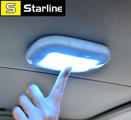 ПЛАФОН/СВЕТИЛЬНИК/ЛАМПА для салону авто + магнітне кріплення, колір світіння блакитний + USB зарядка, сірий