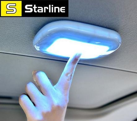 ПЛАФОН/СВЕТИЛЬНИК/ЛАМПА для салону авто + магнітне кріплення, колір світіння блакитний + USB зарядка, сірий