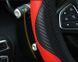 Чехол оплетка на руль автомобиля 36-39 см искусственная кожа, экокожа цвет черный с красной нитью
