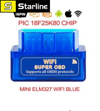 АВТОСКАНЕР ELM327 V1.5 WIFI OBD2 PIC18F25K80 Android/Ios/Windows