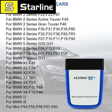 Автомобильный диагностический сканер для BMW Vgate VLinker BM+ Bluetooth 4.0 для Android/iOS