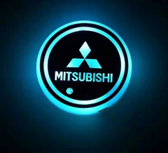 Підсвітка підсклянника в авто RGB з логотипом автомобіля MITSUBISHI комплект 2 штуки