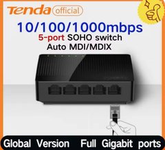 Гигабитный Ethernet-коммутатор Tenda, 1000 Мбит/с, 5 портов, полноскоростной Plug-and-Play, 10/100/1000 Мбит/с