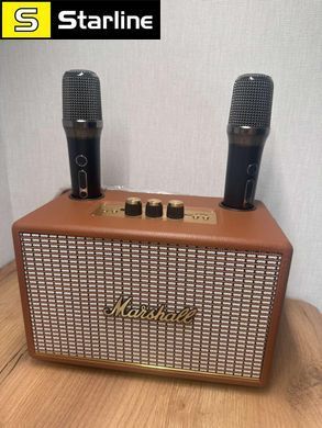 Ретро-колонка Marshall M72 с Bluetooth плюс 2 вокальные микрофона в комплекте Коричневый