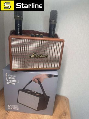 Ретро-колонка Marshall M72 с Bluetooth плюс 2 вокальные микрофона в комплекте Коричневый
