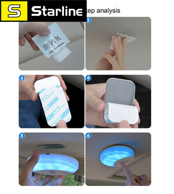 Сенсорний Плафон Світильник для салону авто + магнітне кріплення, колір світіння білий + блакитний + USB заряджання