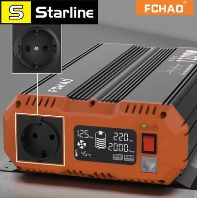 Інвертор Fchao PSC -2000W 12 V ( Чиста синусоїда) синусоїдний перетворювач напруги 2000 Вт