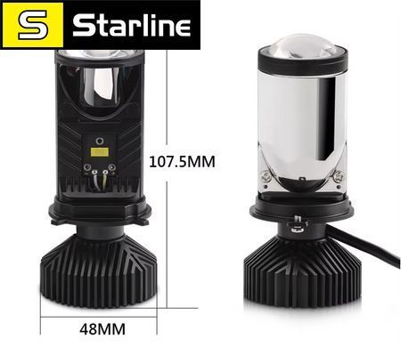 Світлодіодні Led Лампи Y9 Y6 H4 mini led lens 15000 Lm &mdash; 6000 K міні лінзи H4 ксенон 12-24 V Canbus без помилок