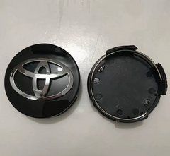 Колпачки (заглушки) в диски TOYOTA 62 мм 4 шт/компл Черный лого