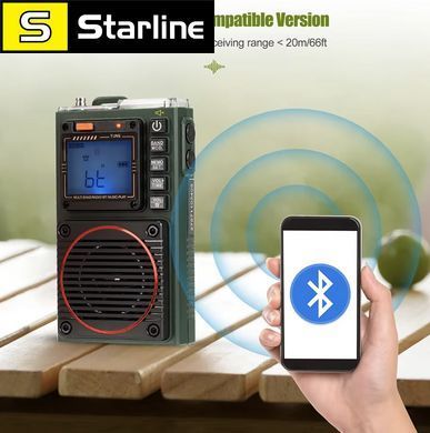 Мультифункціональний радіоприймач RETEKESS TR111 з акумулятором Радіо FM AM SW VHF WB / LED-дисплей / MP3 / TF / Bluetooth