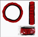 Оплетка (чехол) на руль эластичная Dragon (36-39 размер, ткань, красная)