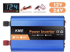 Преобразователь тока автомобильный инвертор KME 12V - 220V 600W LCD дисплей USB