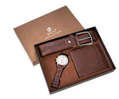 Мужской подарочный набор кошелек портмоне часы ремень