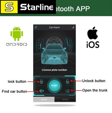Автомобильный центральный замком c пультами, открытие с помощью смартфона для iOS или Android