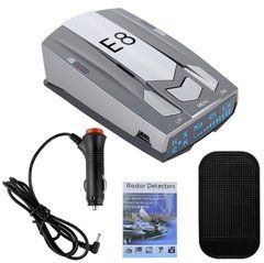 Автомобільний Антирадар Радар детектор Radar Detector E8 Авто 360 градусів світлодіодний 16 BAND сірий