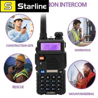 Рация Baofeng Walkie Talkie UV-5R 8W двухдиапазонная радиостанция VHF UHF FM портативный трансивер для охоты 16 км