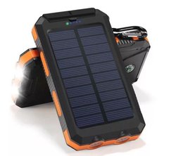 Повер банк Влагозащитный IP68 Power Bank солнечная батарея аккумулятор универсальный 20000 mAh Черно Оранжевый