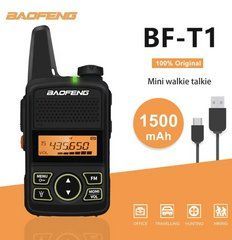 Мини-рация Baofeng BF-T1 UHF 400-470 МГц, портативная, 5 Вт, двухсторонняя радиостанция, 1500 мАч, 20 каналов