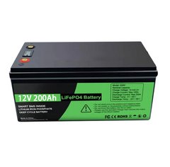 Акумулятор DATOUBOSS 12V 200Ah LiFePO4, 200A BMS, 4000 циклів, 2560 Wh, для інвертора, сонячна батарея