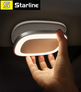 Светодиодный светильник Baseus для салона авто + магнитное крепление, цвет теплый белый + USB зарядка, белый