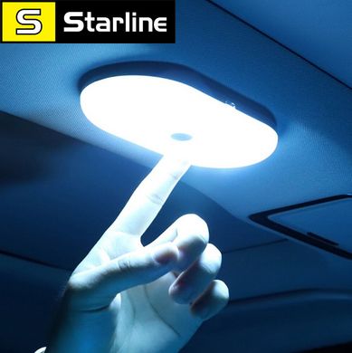 Світильник салону авто + магнітне кріплення, колір світіння: білий-синій-блакитний + USB зарядка