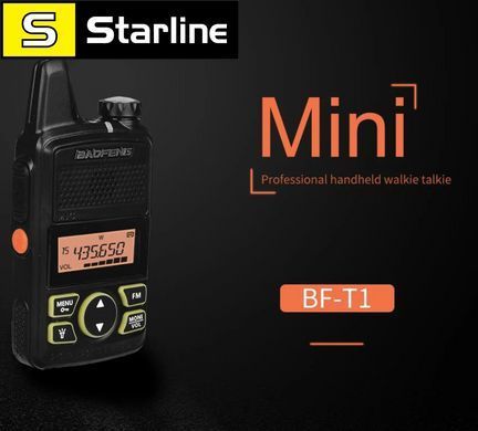 Мини-рация Baofeng BF-T1 UHF 400-470 МГц, портативная, 5 Вт, двухсторонняя радиостанция, 1500 мАч, 20 каналов