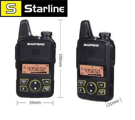 Мини-рация Baofeng BF-T1 UHF 400-470 МГц, портативная, 5 Вт, двухсторонняя радиостанция, 1500 мАч, 20 каналов