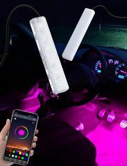 Декоративная подсветка салона, управление в такт с музыкой, APP приложение RGB Led, подсветка автомобиля
