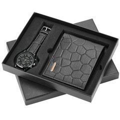 Подарочный набор, кошелек + крутые кварцевые часы с ремешком, наручные часы