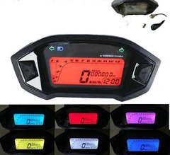 Универсальный ЖК-цифровой спидометр, тахометр, разноцветная подсветка, детали мотоциклетных часов