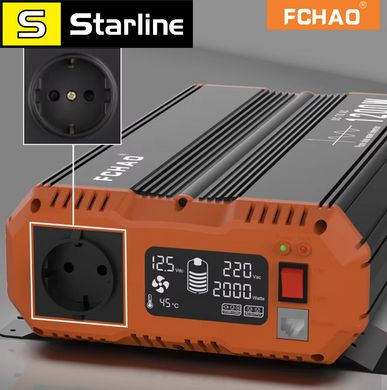 Інвертор Fchao PSC -2500W 12 V ( Чиста синусоїда) синусоїдний перетворювач напруги 2500 Вт