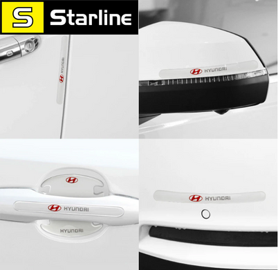 Набор прозрачных силиконовых накладок для автомобиля 8 шт, защитные накладки под и на ручки силикон HYUNDAI