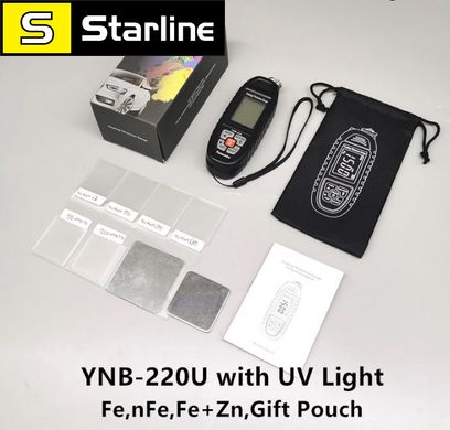 Товщиномір лакофарбового покриття Yunombo YNB-220U FE/NFE/CN з ультрафіолетовим ліхтарем світильник