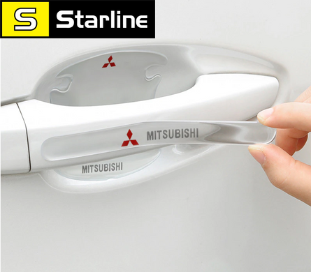 Набор прозрачных силиконовых накладок для автомобиля 8 шт, защитные накладки под и на ручки силикон MITSUBISHI