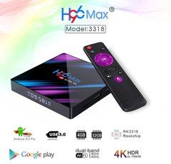 Smart TV Box приставка H96 MAX RK3318 2GB16GB Android 9.0 4K Youtube медиа-плеер
