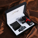 Часы подарочный набор мужской кожаный ремень с автоматической пряжкой + часы + бумажник подарочная коробка