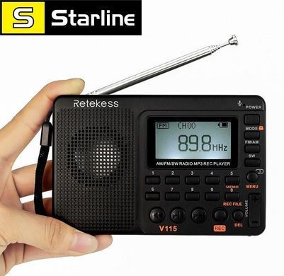 Радіоприймач Retekess V115 з MP3 плеєром та акумулятором 1000 mAh (V115)